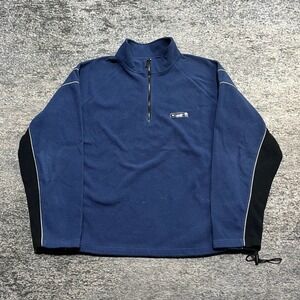 Vintage Y2K Old Navy 1/4 Zip Fleece Pullover Sweater Mens XXL Blue Black